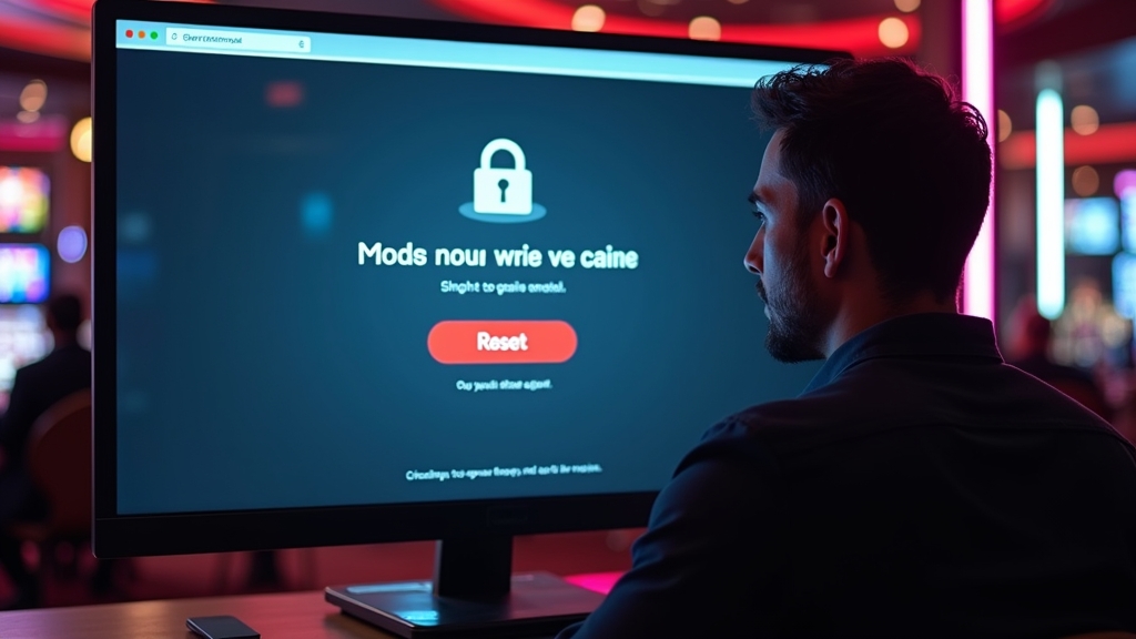 Σκοτεινή σκηνή ανάκτησης πρόσβασης με οθόνη επαναφοράς κωδικού